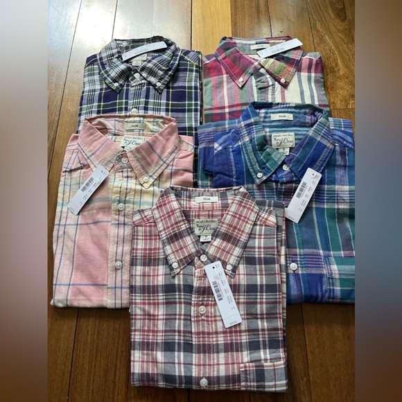 J. Crew Other - NWT Lot of 5 J Crew Indian Madras LS  Button Down Shirts Cotton S Ret $79.50 ea